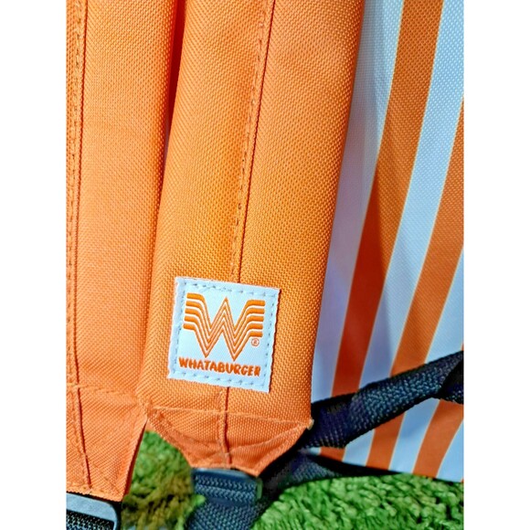 NWT 2025 Whataburger Backpack Orange and White Stripe 15x11x5 - Picture 5 of 9